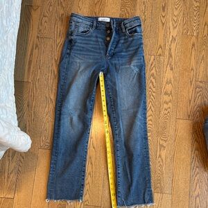 Evereve Ever straight button fly jeans raw hem 28